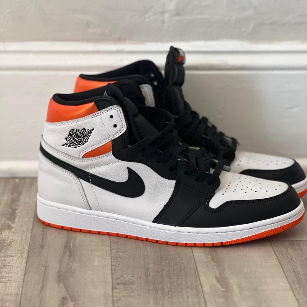 Nike Air Jordan Men's Black and Orange Sneakers - Picture 5 of 5